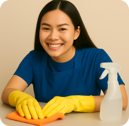Mujer trabajadora sonriendo