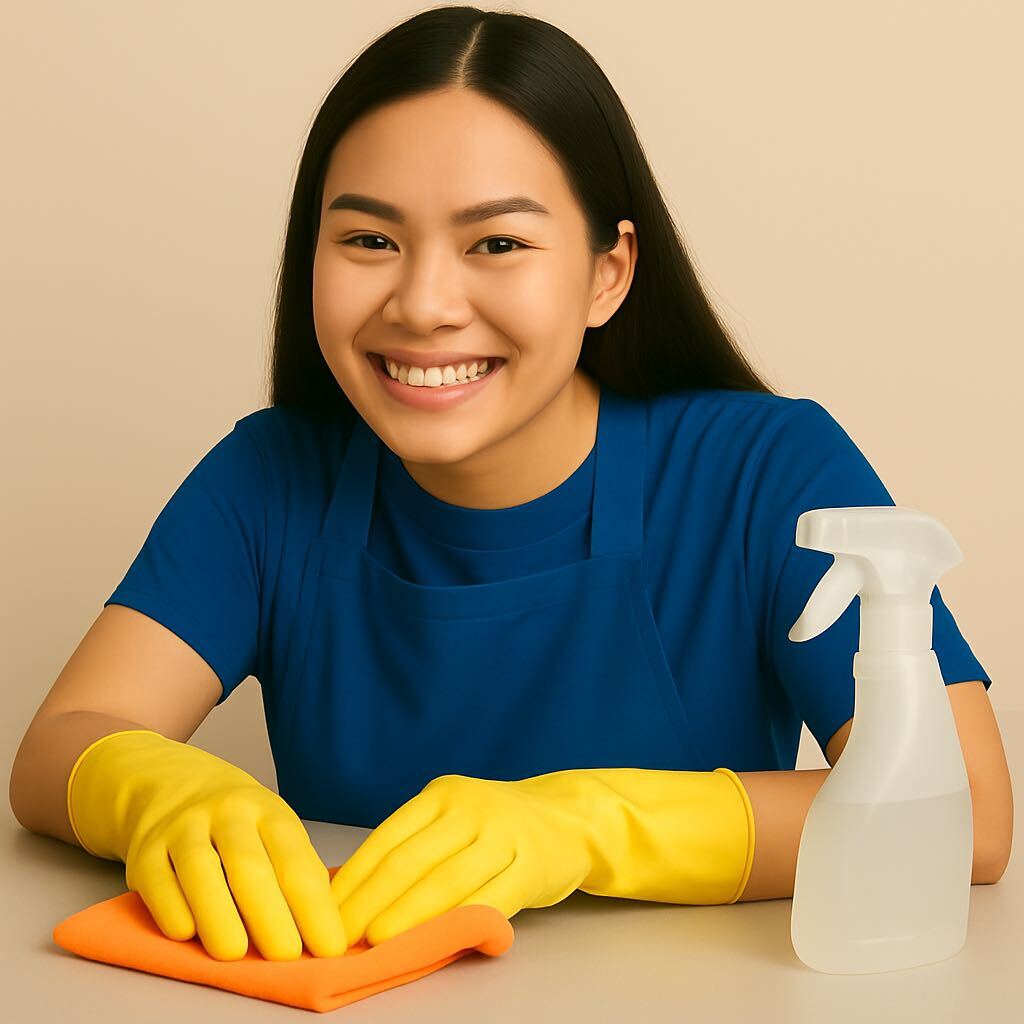 Mujer trabajadora sonriendo